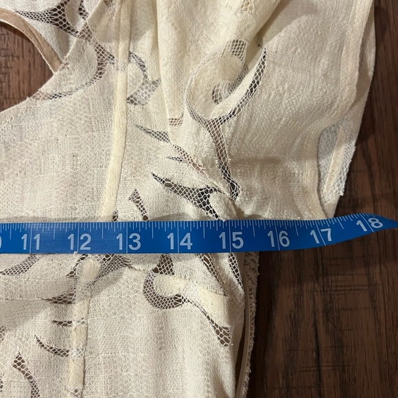 Delicate Tracy Reese Cream Backless Lace Dress, Cotton, Cute Back Open Design - Picture 9 of 10